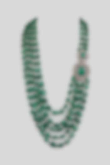 Green Layered Mala by Preeti Mohan Men at Pernia's Pop Up Shop