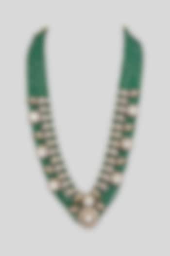 Green Layered Mala by Preeti Mohan Men at Pernia's Pop Up Shop