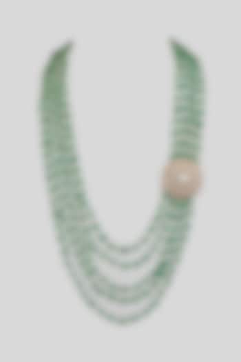 Green Layered Mala by Preeti Mohan Men at Pernia's Pop Up Shop
