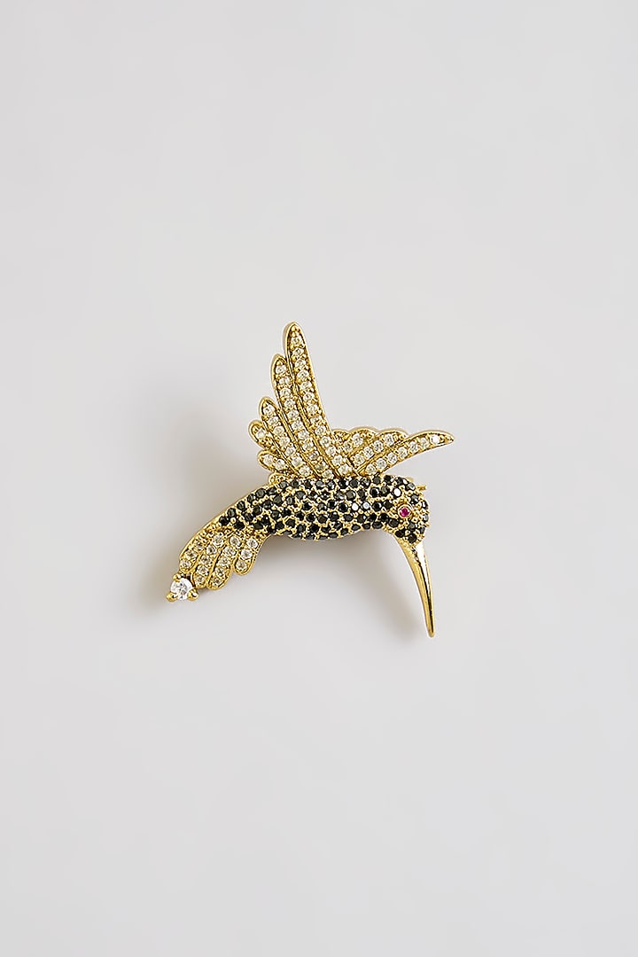 Black Brass Brooch by Preeti Mohan Men at Pernia's Pop Up Shop