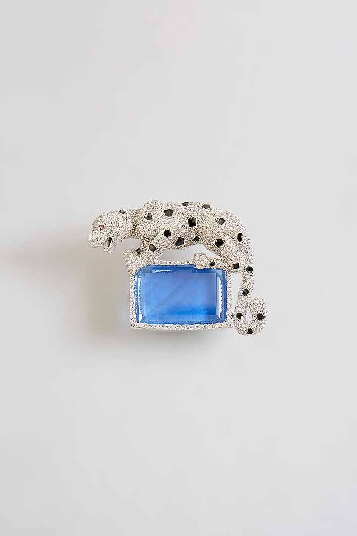 Blue Brass Brooch by Preeti Mohan Men at Pernia's Pop Up Shop