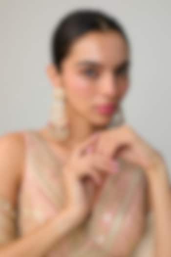 Gold Finish Kundan Polki Dangler Earrings In Sterling Silver by Preeti Mohan Silver at Pernia's Pop Up Shop
