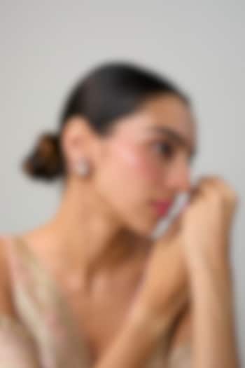 Gold Finish Ruby Stone Stud Earrings In Sterling Silver by Preeti Mohan Silver at Pernia's Pop Up Shop