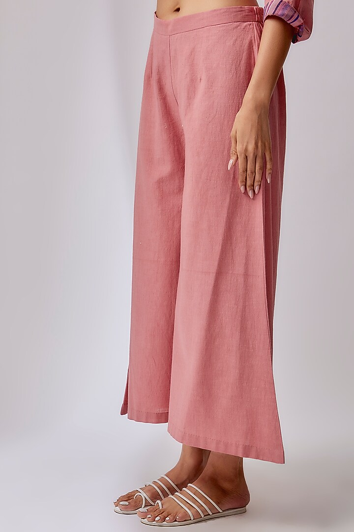 Rose Pink Cotton Embroidered Tunic Set by Priyam Narayan at Pernia's Pop Up Shop