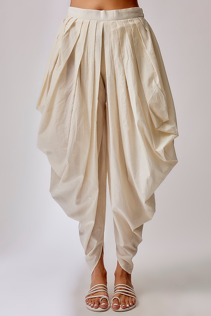 Sky Blue Cotton Embroidered Tunic Set by Priyam Narayan at Pernia's Pop Up Shop