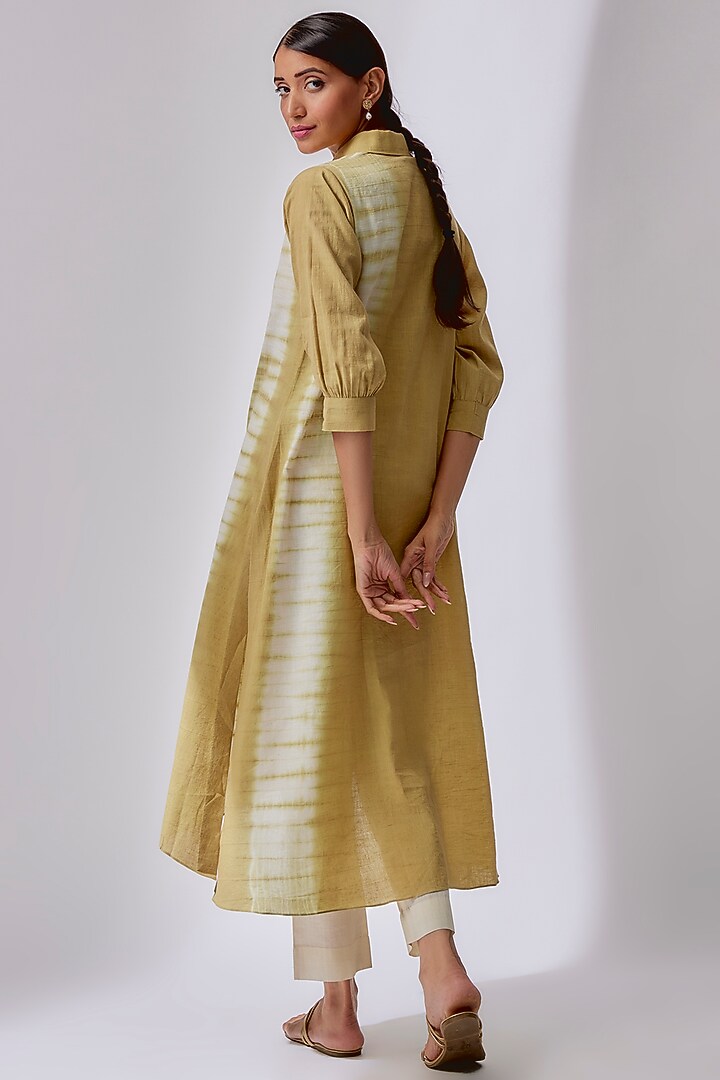 Green Cotton Embroidered & Printed Tunic Set by Priyam Narayan at Pernia's Pop Up Shop