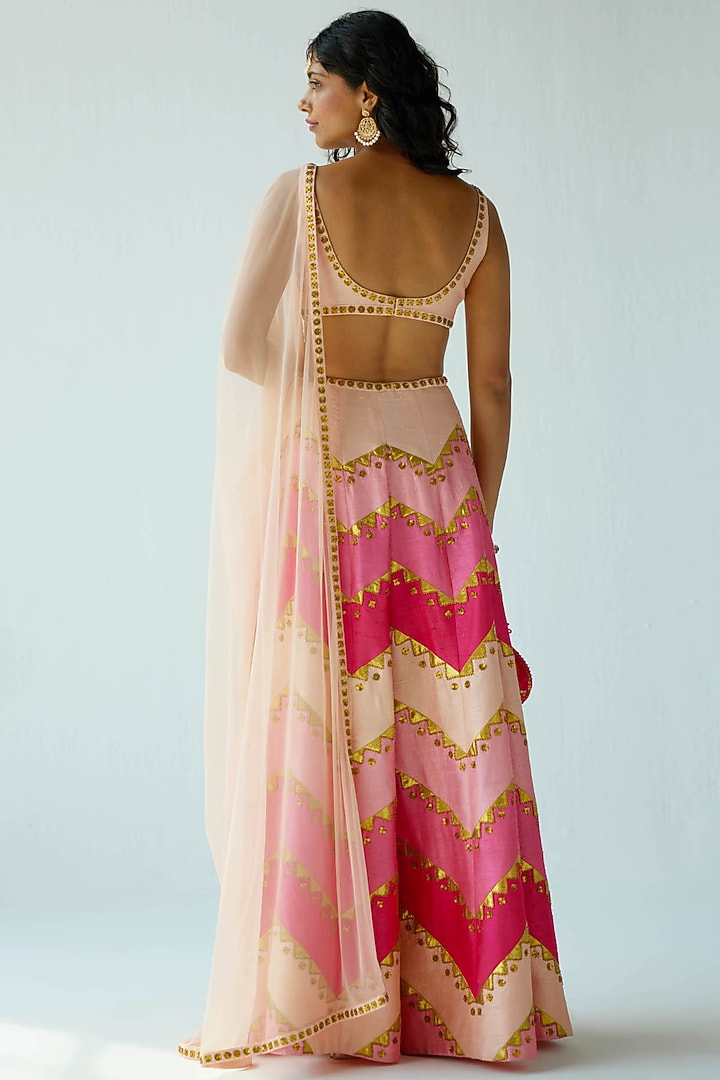 Pink Raw Silk Wedding Sharara Set by Priyal Prakash at Pernia's Pop Up Shop