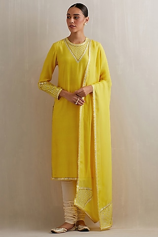 Buy Priyal Bhardwaj Yellow Silk Halter Neck Blouse Online