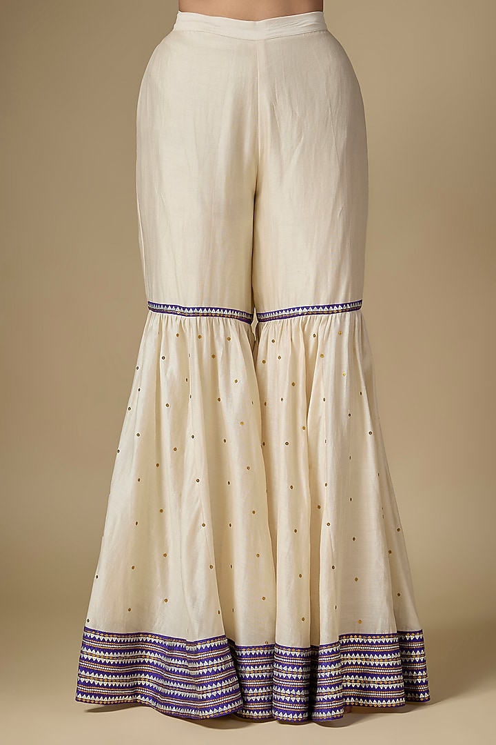 Ivory & Violet Chanderi Gharara Set by Priyal Prakash at Pernia's Pop Up Shop