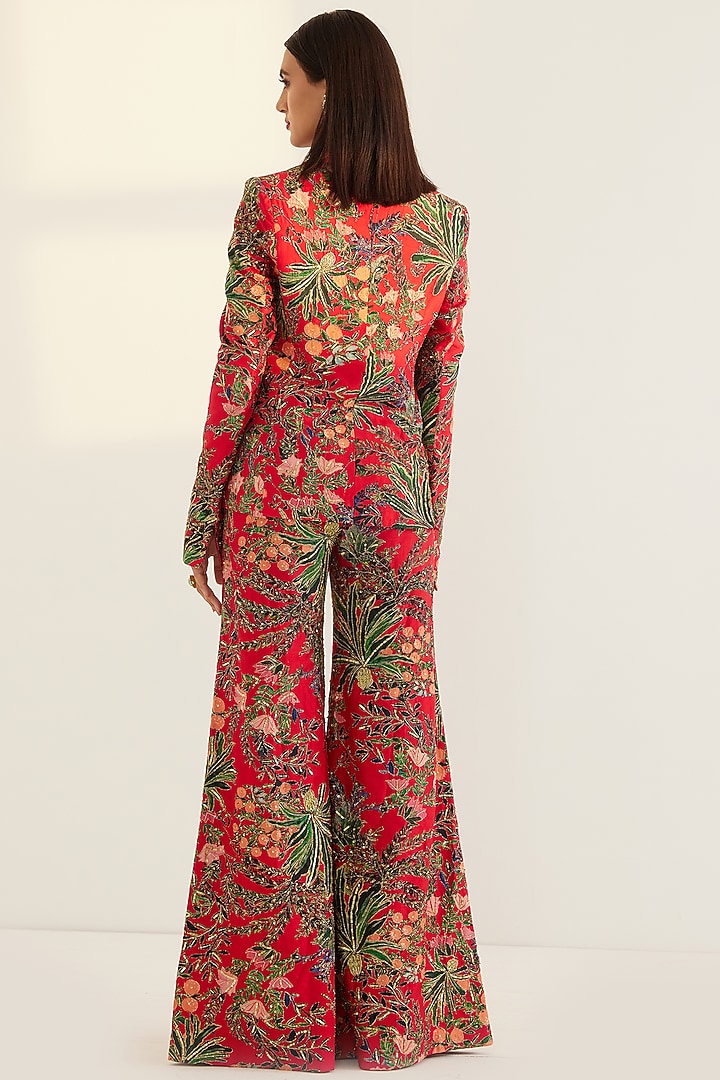 Multi-Colored Embroidered Blazer Set by Prints By Radhika at Pernia's Pop Up Shop