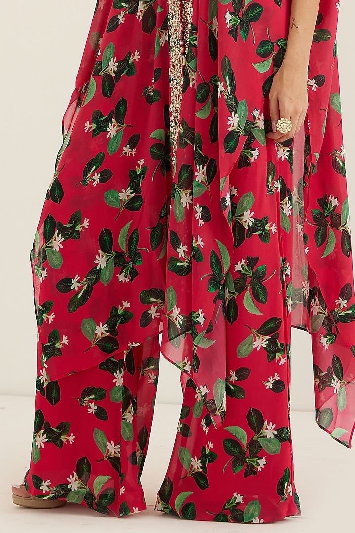 Fuchsia Embroidered Kaftan Set by Prints By Radhika at Pernia's Pop Up Shop