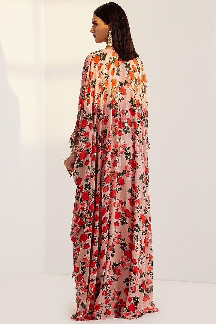Beige Embroidered Kaftan Set by Prints By Radhika at Pernia's Pop Up Shop