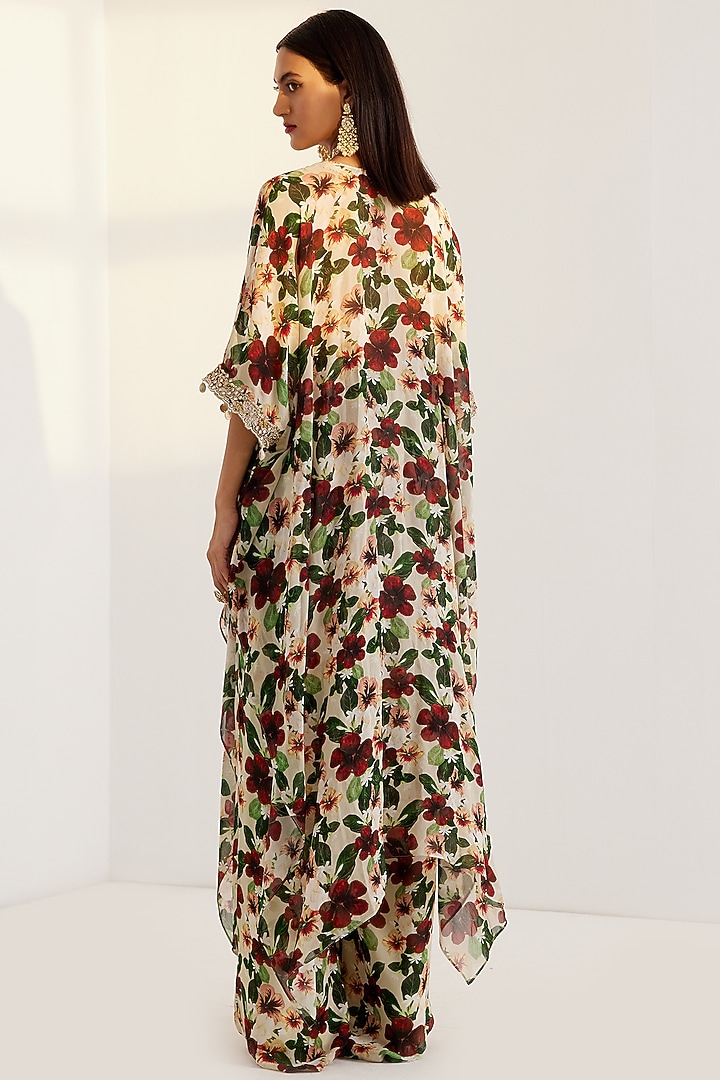 Multi-Colored Embroidered Kaftan Set by Prints By Radhika at Pernia's Pop Up Shop