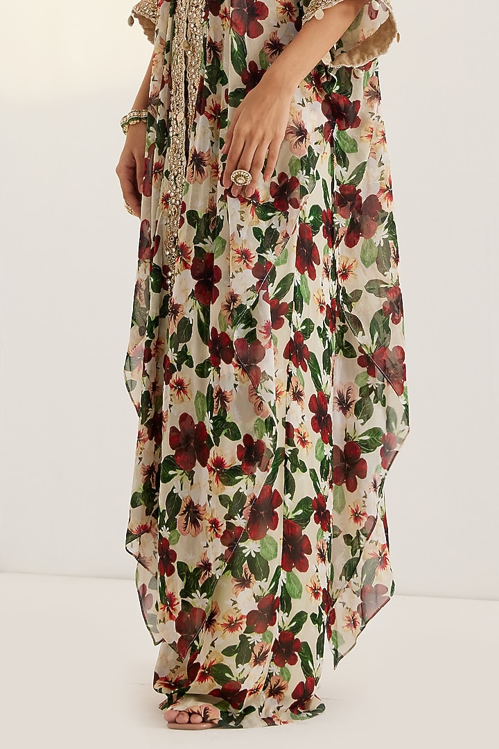 Multi-Colored Embroidered Kaftan Set by Prints By Radhika at Pernia's Pop Up Shop