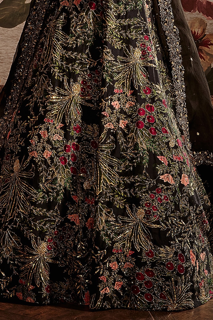 Multi-Colored Embroidered Bridal Lehenga Set by Prints By Radhika at Pernia's Pop Up Shop