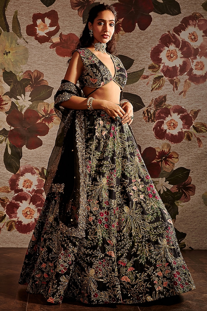 Multi-Colored Embroidered Bridal Lehenga Set by Prints By Radhika at Pernia's Pop Up Shop