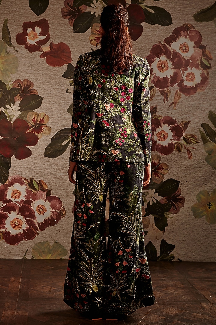 Multi-Colored Embroidered Blazer Set by Prints By Radhika at Pernia's Pop Up Shop