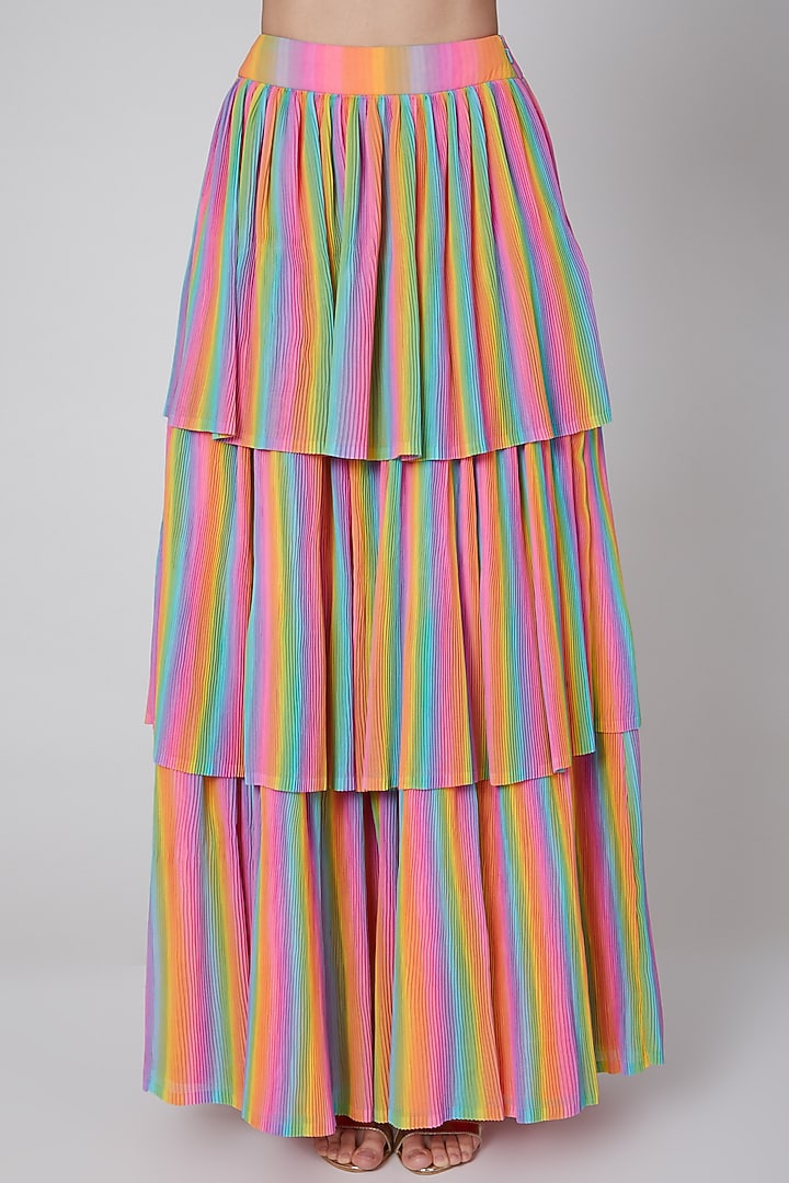 Multi Colored Embroidered Skirt Set by Param Sahib at Pernia's Pop Up Shop