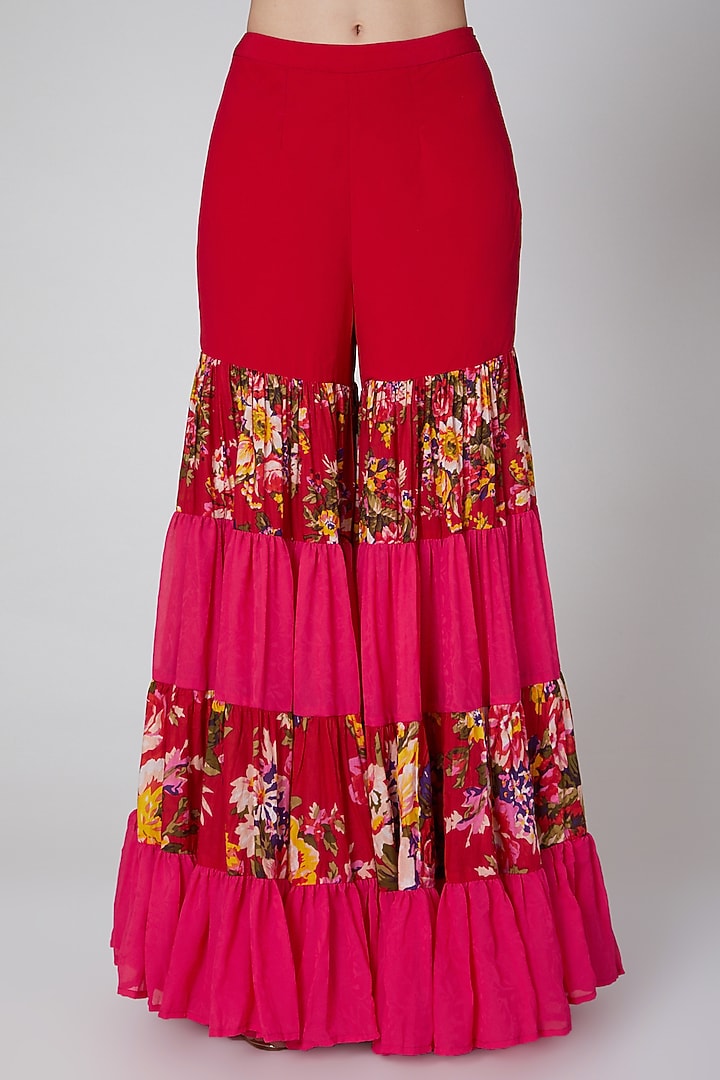 Orange Hand Embroidered Wedding Sharara Set by Param Sahib at Pernia's Pop Up Shop