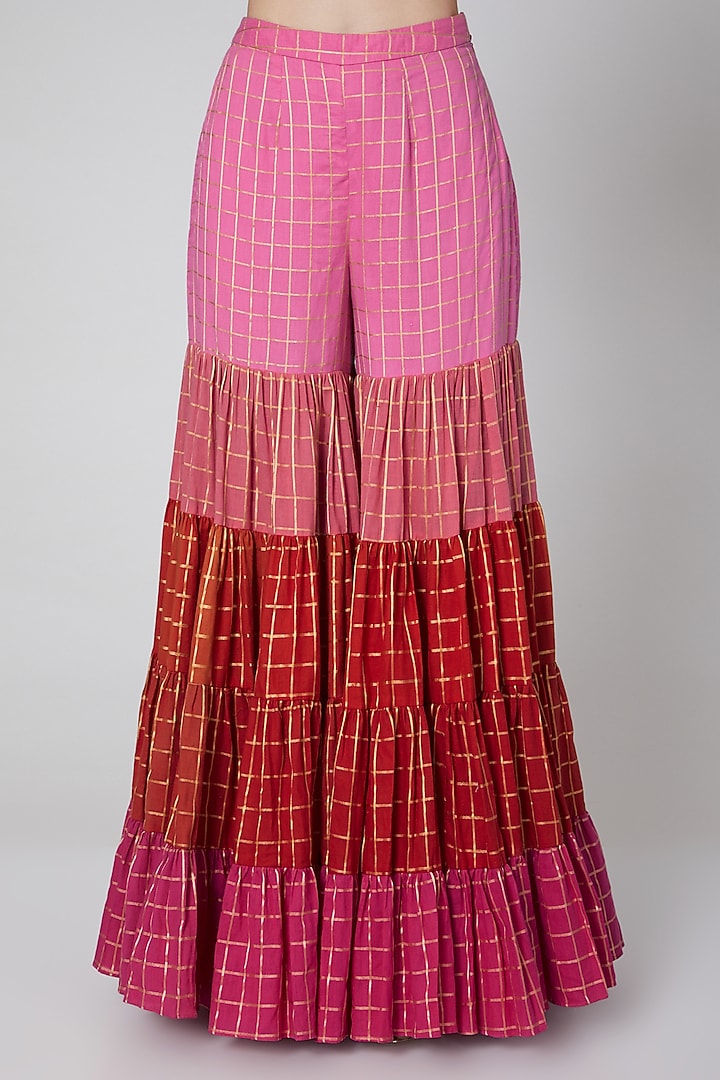 Gold Embroidered Wedding Sharara Set by Param Sahib at Pernia's Pop Up Shop
