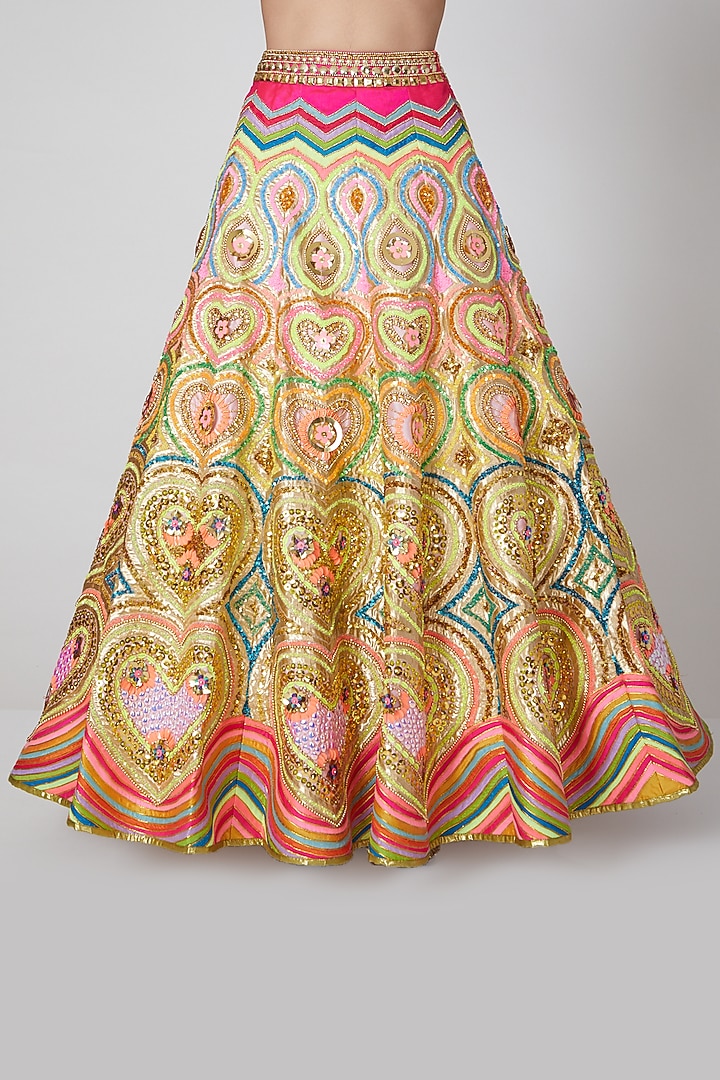 Blush Pink Embroidered Bridal Lehenga Set by Param Sahib at Pernia's Pop Up Shop