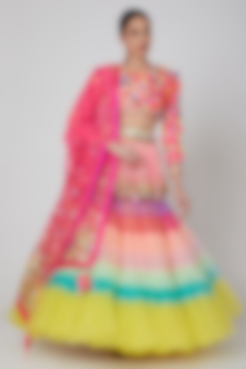 Blush Pink Embroidered Sharara Set by Param Sahib