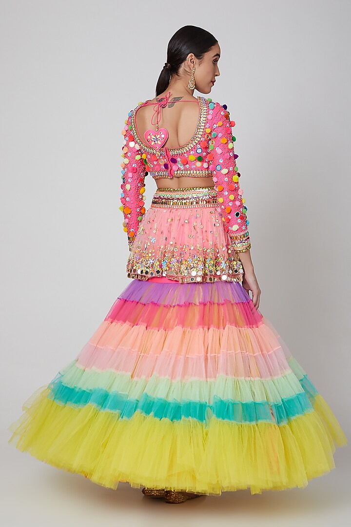 Blush Pink Embroidered Bridal Sharara Set by Param Sahib at Pernia's Pop Up Shop