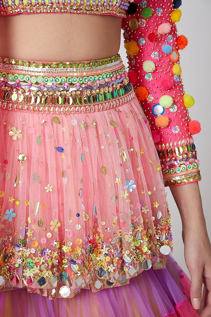 Blush Pink Embroidered Bridal Sharara Set by Param Sahib at Pernia's Pop Up Shop