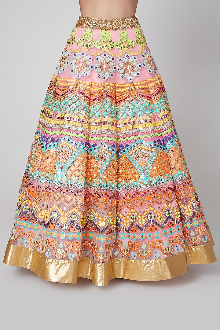 Fuchsia Sequins Embroidered Bridal Lehenga Set by Param Sahib at Pernia's Pop Up Shop