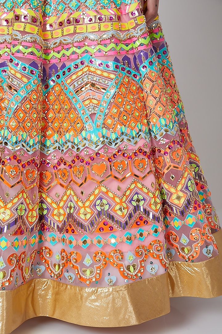 Fuchsia Sequins Embroidered Bridal Lehenga Set by Param Sahib at Pernia's Pop Up Shop