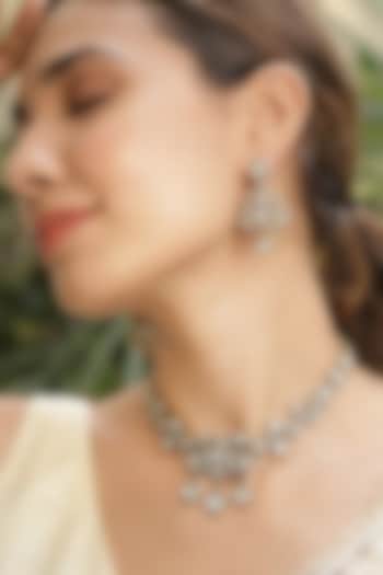 Gold Finish Kundan Polki Choker Necklace Set by Prestones at Pernia's Pop Up Shop