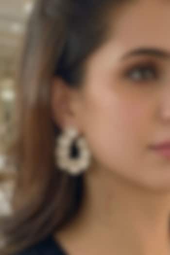 Gold Finish Zircon Dangler Earrings by Prestones at Pernia's Pop Up Shop