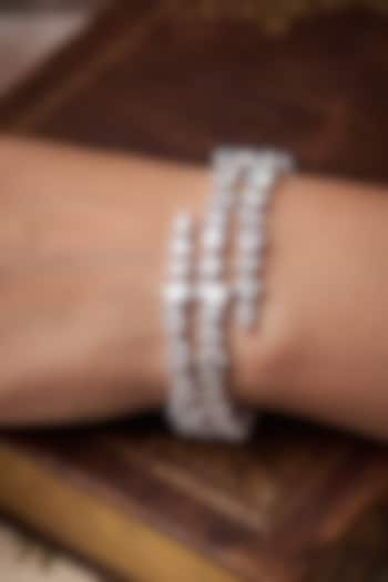 White Rhodium Finish Zircon Bangle by Prestones at Pernia's Pop Up Shop