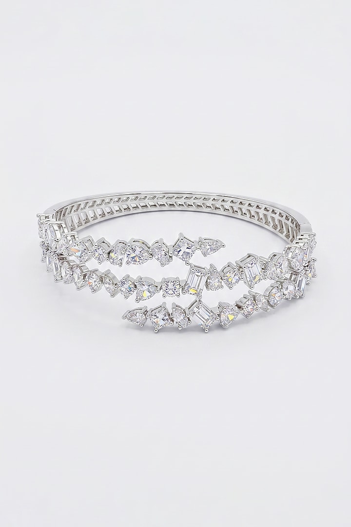 White Rhodium Finish Zircon Bangle by Prestones at Pernia's Pop Up Shop
