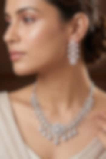 White Rhodium Finish Zircon Necklace Set by Prestones at Pernia's Pop Up Shop