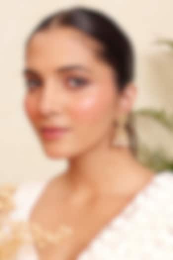 Antique Gold Finish Kundan Polki & Pearl Drop Temple Jhumka Earrings by Prestones at Pernia's Pop Up Shop