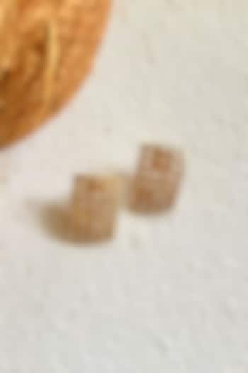 Gold Finish Zircon Stud Earrings by Prestones at Pernia's Pop Up Shop