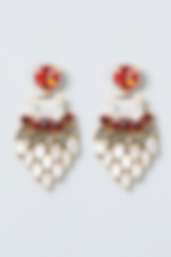 Gold Plated Swarovski Dangler Earrings by Prestones
