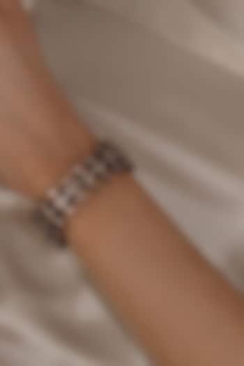 Black RHodium Finish Champagne & White Zircon Bracelet by Prestones at Pernia's Pop Up Shop