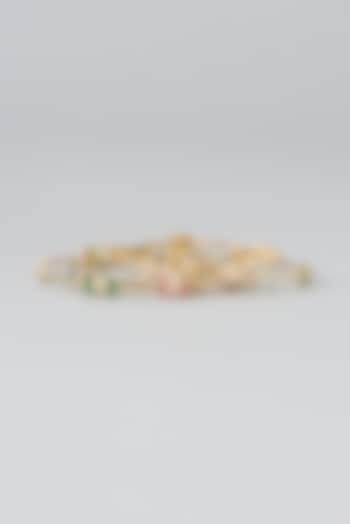 Gold Rhodium Finish Bangles (Set of 4) by Prestones at Pernia's Pop Up Shop