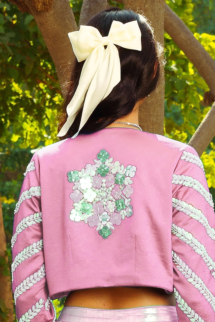 Pink Imported Crepe Dhoti Skirt Set by PRATISHTHA - THE LABEL at Pernia's Pop Up Shop