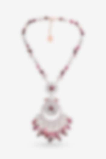 Rose Gold Plated Pearl & Zircon Necklace by Prerto at Pernia's Pop Up Shop