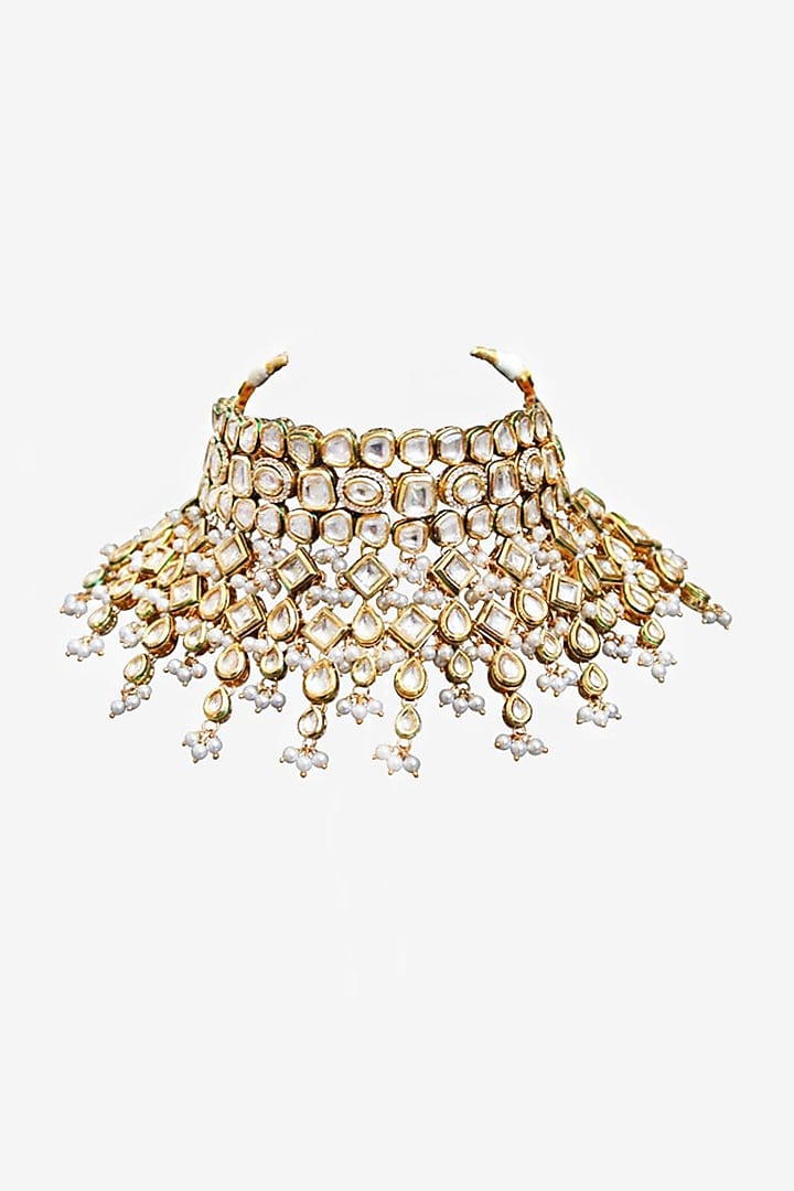 Gold Plated Kundan Polki Choker Necklace by Prerto at Pernia's Pop Up Shop