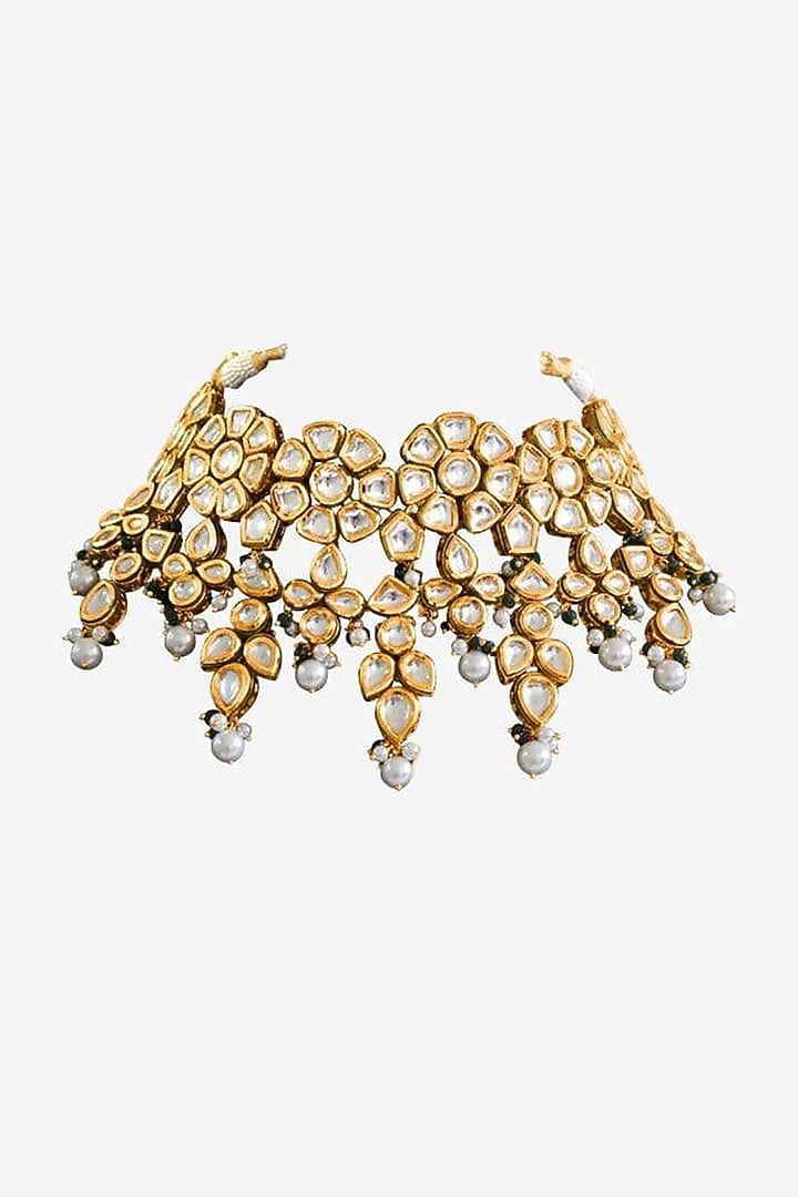 Gold Plated Kundan Polki Choker Necklace by Prerto at Pernia's Pop Up Shop