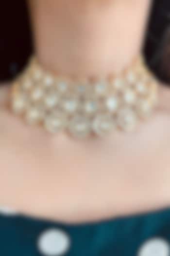 Gold Plated Kundan Polki Choker Necklace by Prerto at Pernia's Pop Up Shop