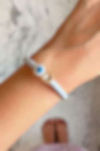 Gold Finish Enameled Evil-Eye Bracelet by Prerto at Pernia's Pop Up Shop