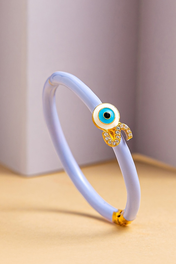 Gold Finish Enameled Evil-Eye Bracelet by Prerto at Pernia's Pop Up Shop