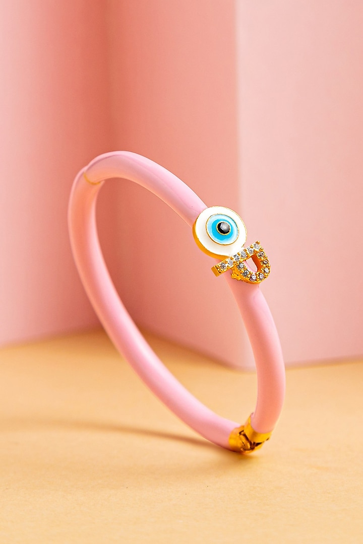 Gold Finish Enameled Evil-Eye Bracelet by Prerto at Pernia's Pop Up Shop