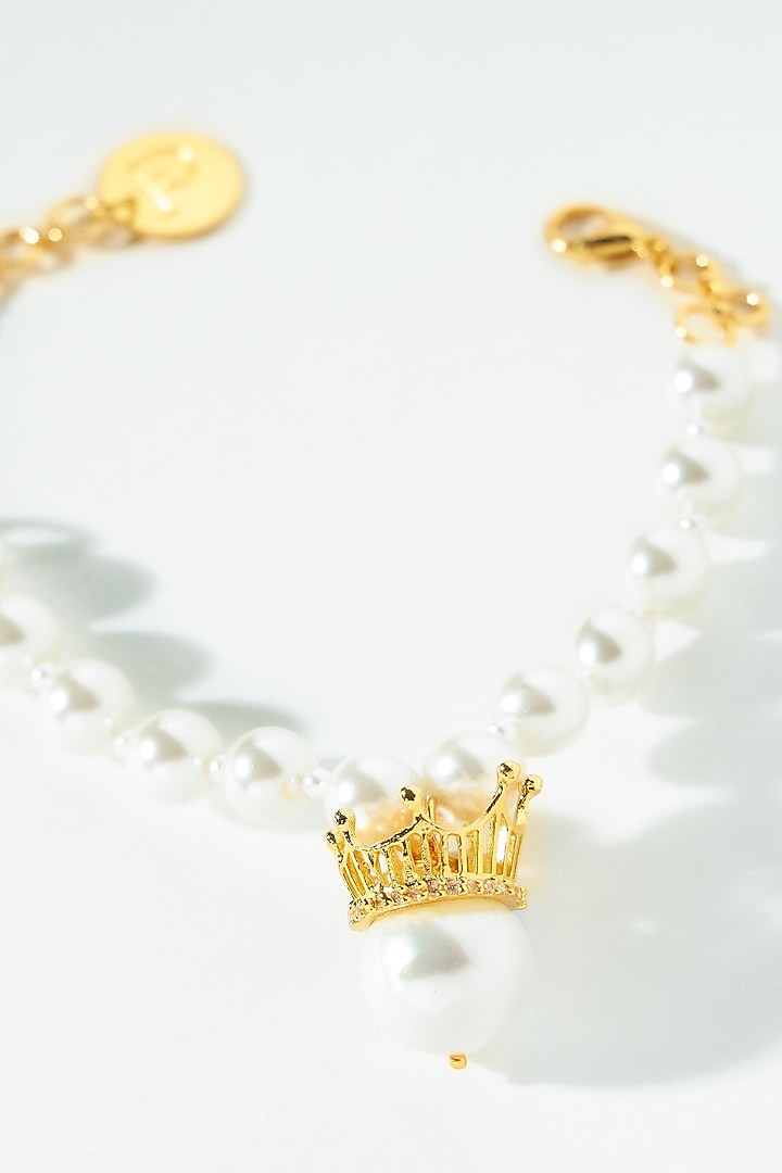 Gold Finish Beaded Princess Bracelet by Prerto at Pernia's Pop Up Shop