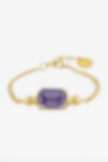 Gold Finish Lilac Swarovski Bracelet by Prerto